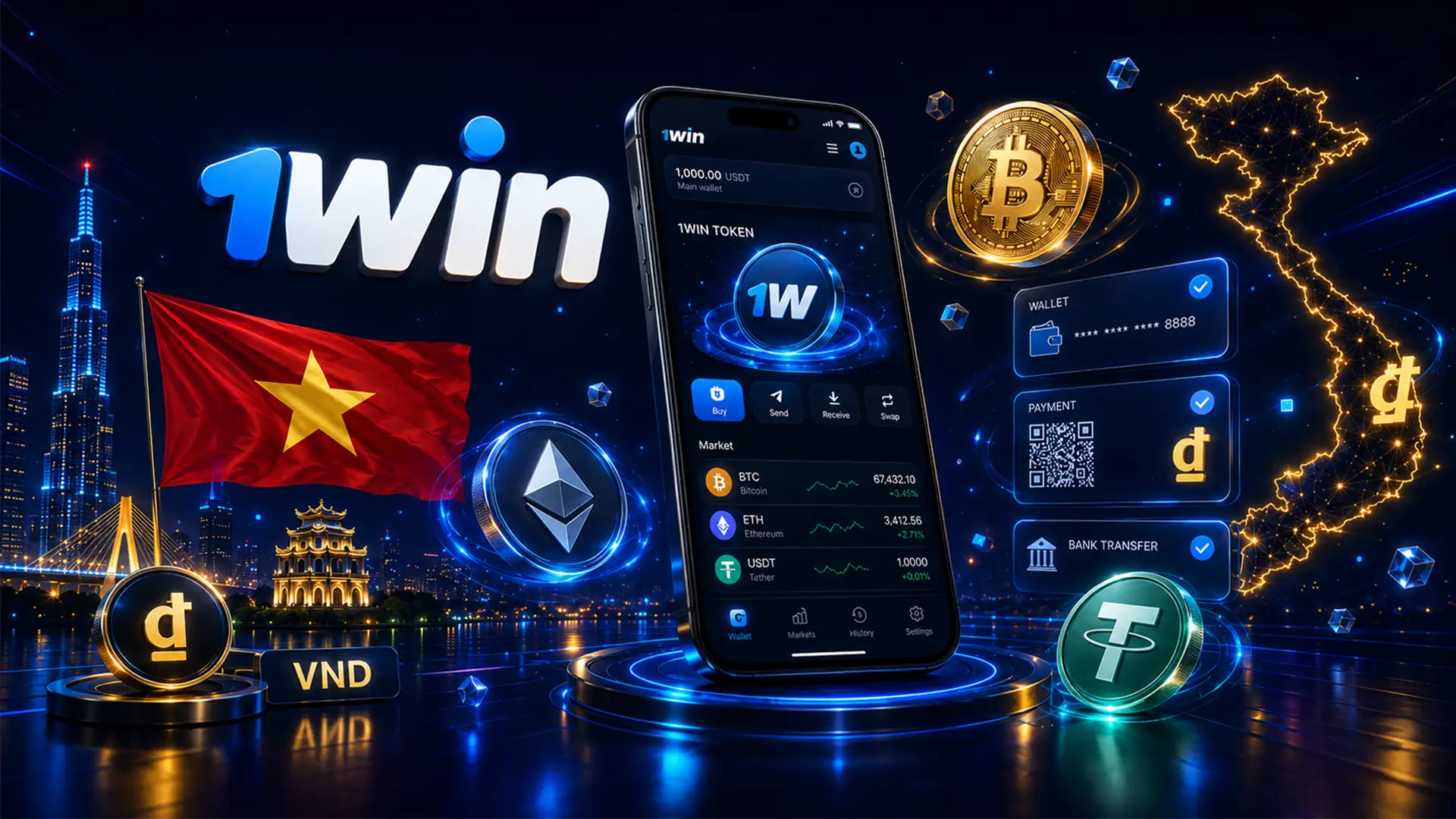 Hãy sử dụng đồng tiền điện tử an toàn 1win Token.